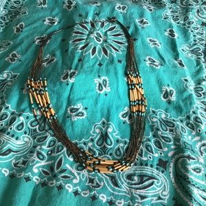 Southwest liquid silver necklace with beads..excellent layered strands. Santa Fe
